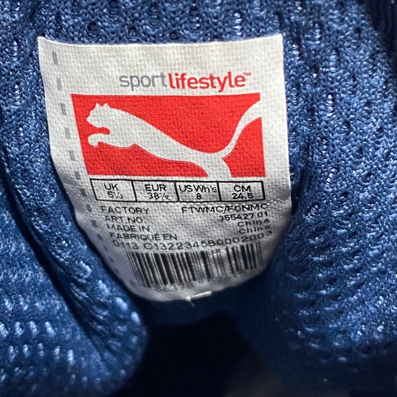 Puma Sky Hidden Wedge High Top Sneakers Pink Navy Women 8 Streetwear Color Block - Picture 9 of 12